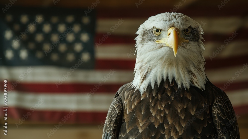 Eagle With American Flag