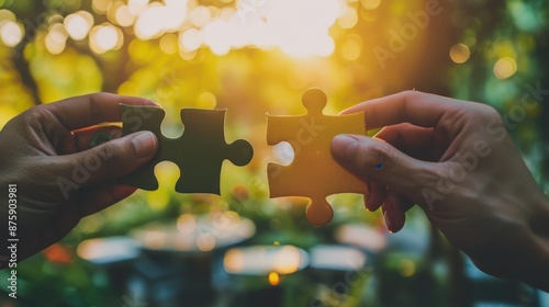 couple puzzle piece with sky background