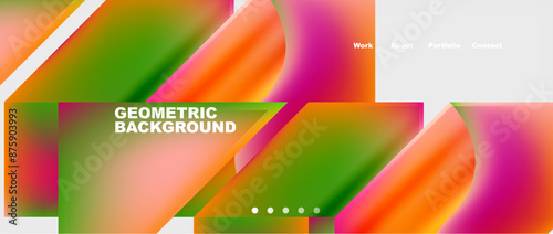 Colorful gradients with abstract geometric shapes. Vector Illustration For Wallpaper, Banner, Background, Card, Book Illustration, landing page