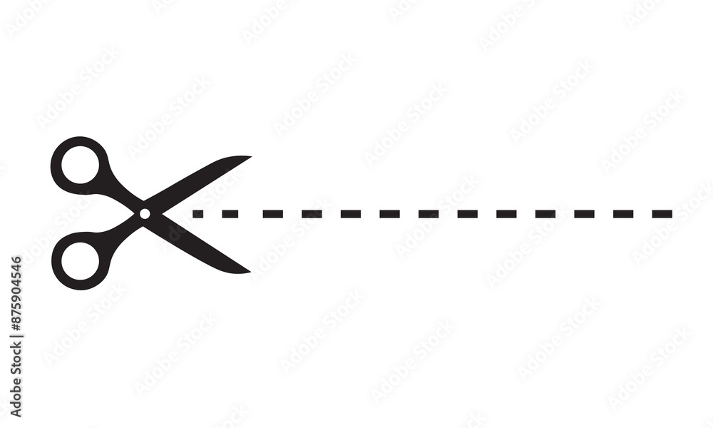 scissors cut out of paper. cutting marker, open marker scissors cut out of paper. cutting marker, open marker