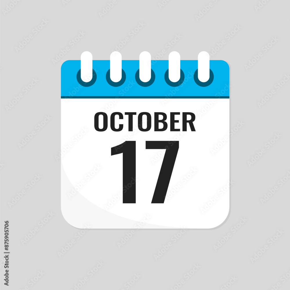 Icon page calendar day - 17 October Icon page calendar day - 17 October