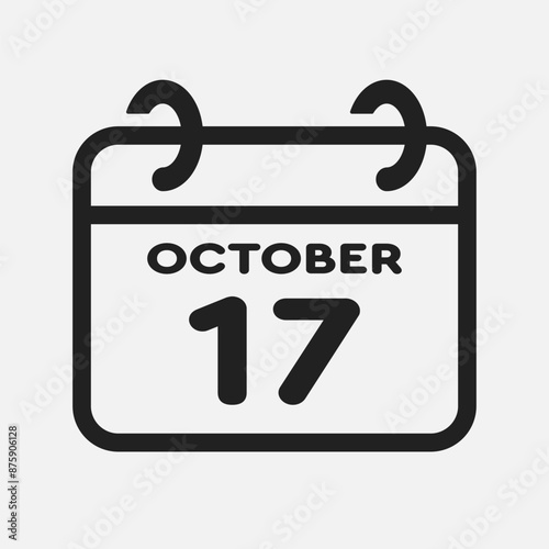 Icon page calendar day - 17 October