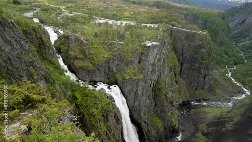Voringfossen waterfall at Fossli, Vestland county, Norway