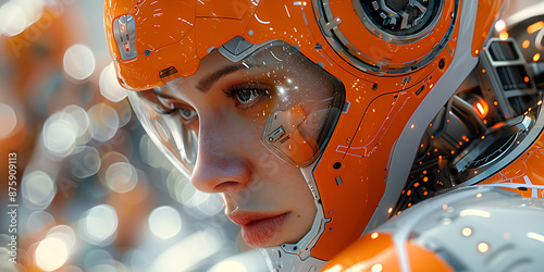 Robotic Canvas: Copper Hues & Industrial Elegance