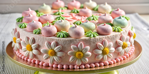 cake, dessert, flowers, children's