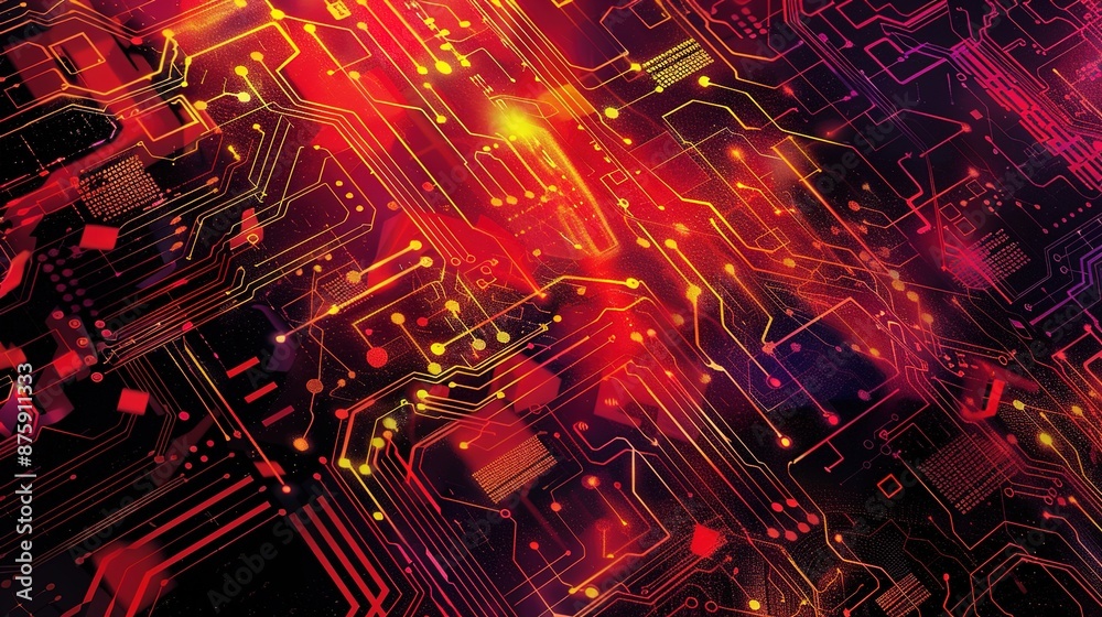 Technological Chaos - Abstract Digital Circuit Patterns Background Technological Chaos - Abstract Digital Circuit Patterns Background