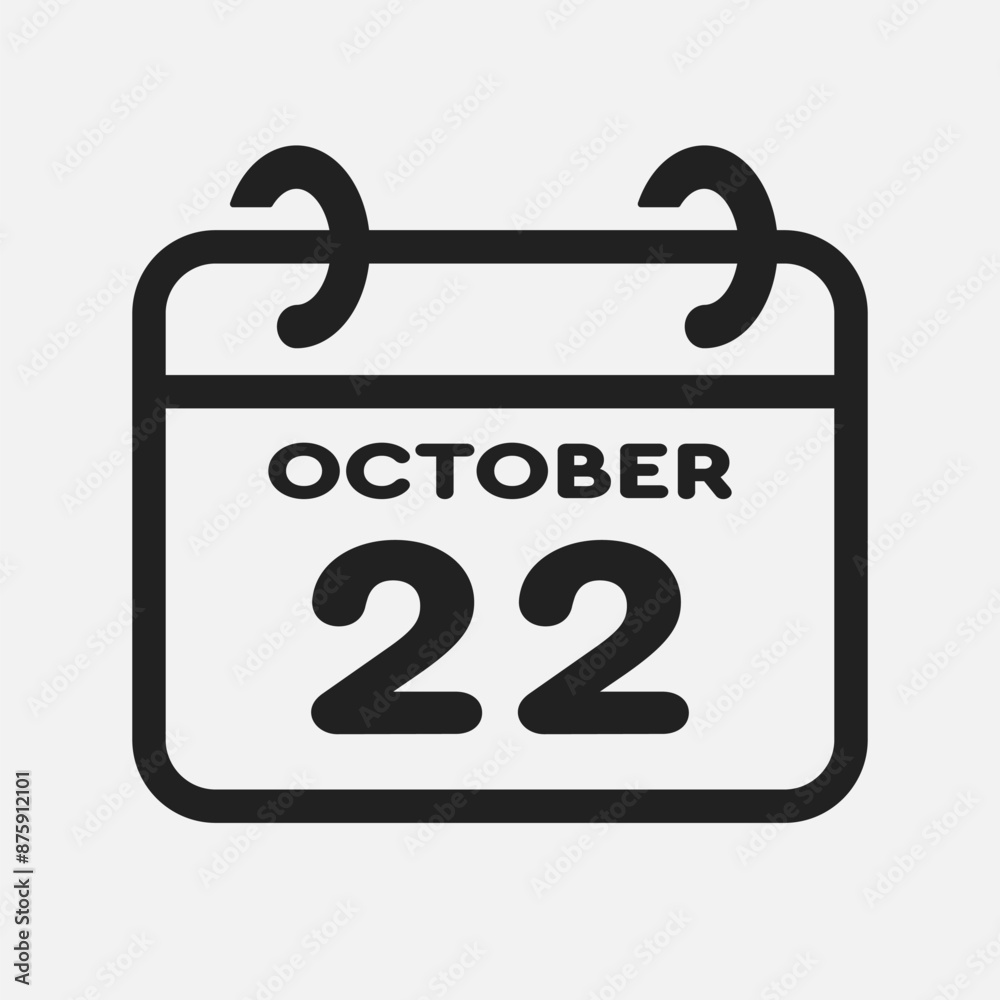 Icon page calendar day - 22 October Icon page calendar day - 22 October