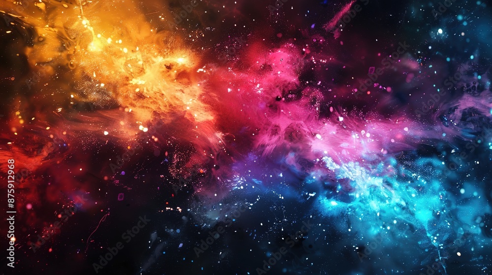 Obraz premium Vibrant Energy Burst in Digital Innovation Concept on Dark Background