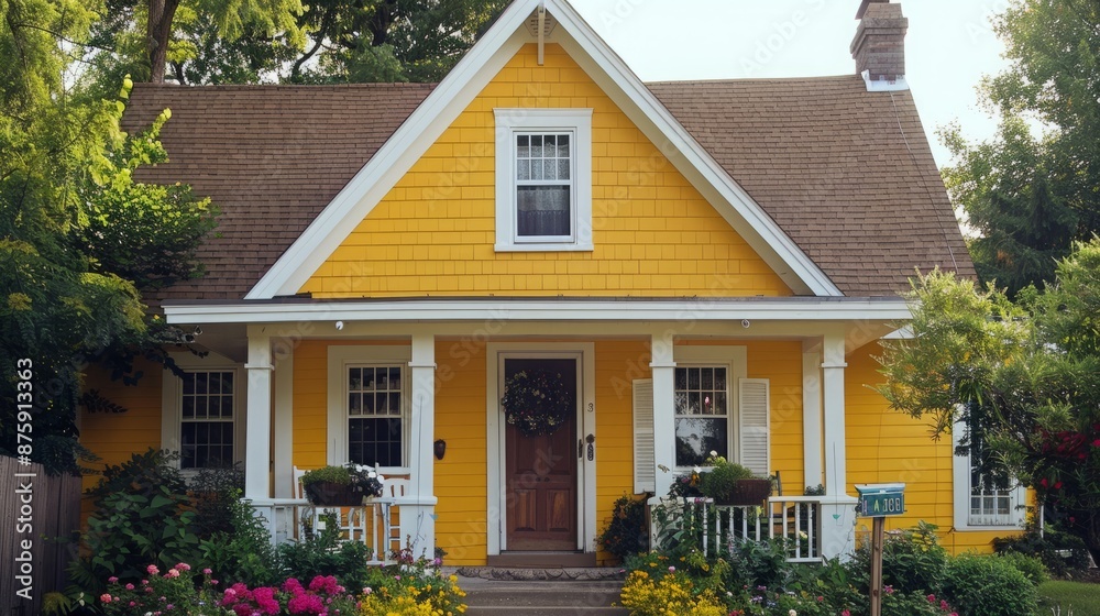 Bright and Welcoming Villa with Sunny Yellow Walls and Crisp White Details