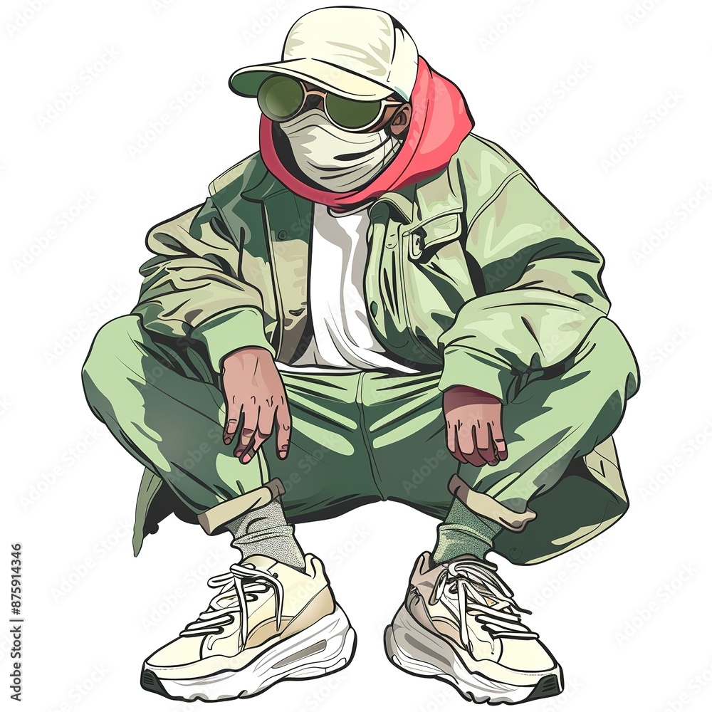 Fototapeta premium Oyster Streetwear fashion cartoon isolated whitebackground