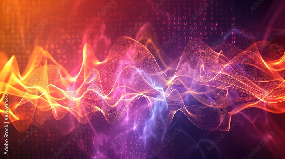 Abstract Electrifying Waves and Pulses Background with Copy Space Abstract Electrifying Waves and Pulses Background with Copy Space