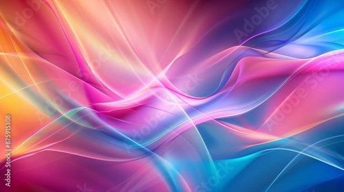 vibrant and abstract background with smooth, flowing curves and a gradient of bright colors in blues, pinks, purples, and yellows