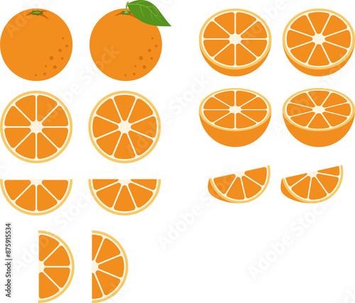 オレンジのイラストセット orange set