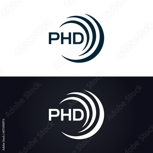 PHD logo. P H D design. White PHD letter. PHD, P H D letter logo design. P H D letter logo design in GOLD, GOLDEN LOGO, THREE, style. letter logo set in one artboard. P H D letter logo vector design.