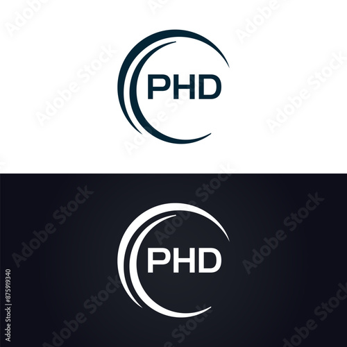 PHD logo. P H D design. White PHD letter. PHD, P H D letter logo design. P H D letter logo design in GOLD, GOLDEN LOGO, THREE, style. letter logo set in one artboard. P H D letter logo vector design.
