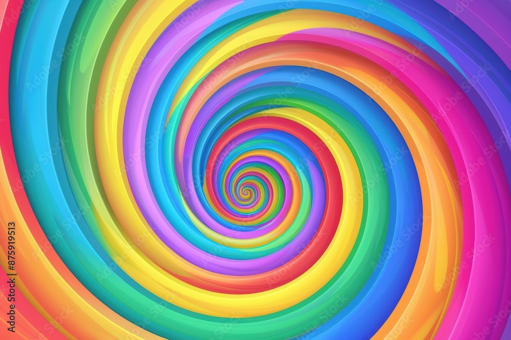 Abstract Rainbow Background Design: Artistic Multi-Color Twirl with Whirling Vortex and Vibrant Chromatic Textures