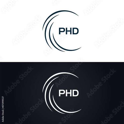 PHD logo. P H D design. White PHD letter. PHD, P H D letter logo design. P H D letter logo design in GOLD, GOLDEN LOGO, THREE, style. letter logo set in one artboard. P H D letter logo vector design.