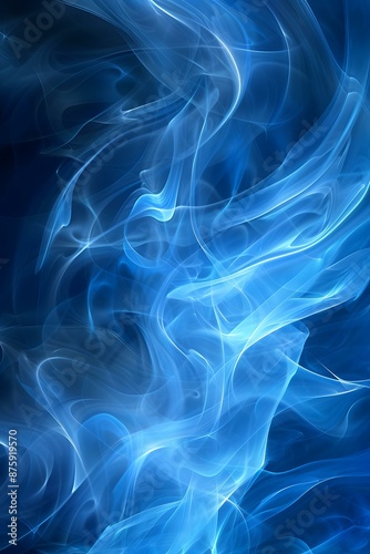 Blue abstract fractal smoke background