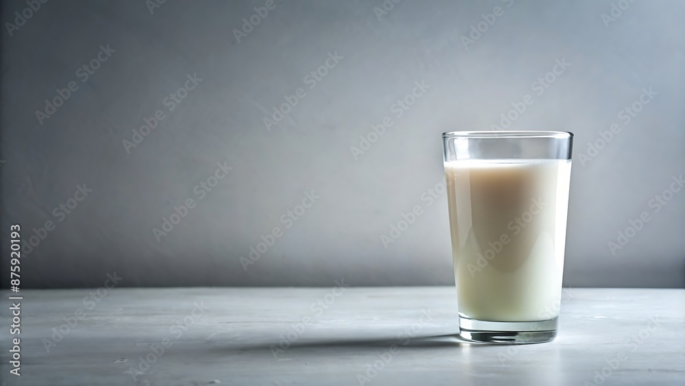 A glass of milk with a light background and room for text.
A glass of milk with a light background and room for text.