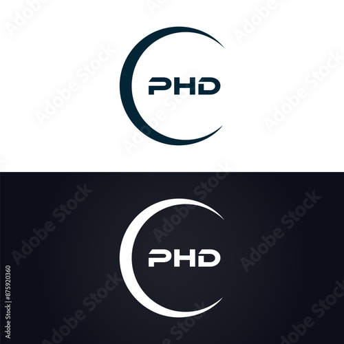 PHD logo. P H D design. White PHD letter. PHD, P H D letter logo design. P H D letter logo design in GOLD, GOLDEN LOGO, THREE, style. letter logo set in one artboard. P H D letter logo vector design.