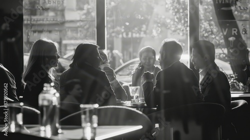 Obraz na płótnie Group business people chatting on Coffee Break w salonie