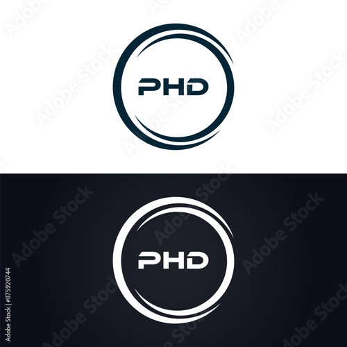 PHD logo. P H D design. White PHD letter. PHD, P H D letter logo design. P H D letter logo design in GOLD, GOLDEN LOGO, THREE, style. letter logo set in one artboard. P H D letter logo vector design.
