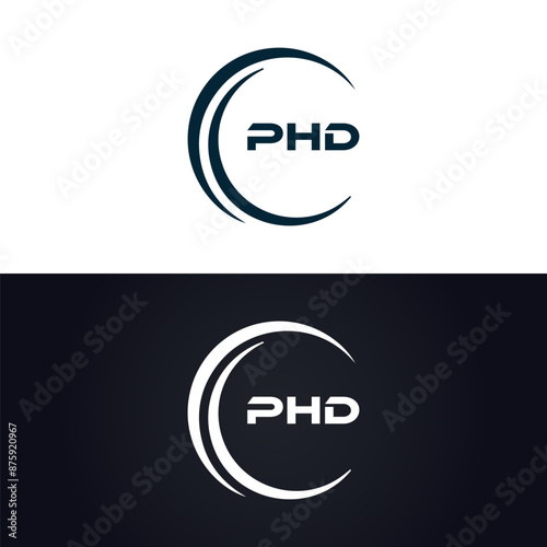 PHD logo. P H D design. White PHD letter. PHD, P H D letter logo design. P H D letter logo design in GOLD, GOLDEN LOGO, THREE, style. letter logo set in one artboard. P H D letter logo vector design.