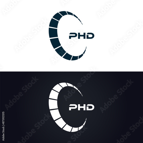 PHD logo. P H D design. White PHD letter. PHD, P H D letter logo design. P H D letter logo design in GOLD, GOLDEN LOGO, THREE, style. letter logo set in one artboard. P H D letter logo vector design.