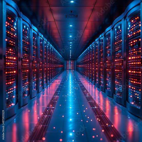 Realistic Futuristic Network Infrastructure Background