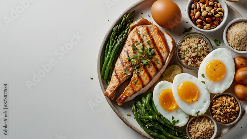 High-protein foods like lean meats, fish, eggs, dairy, legumes, nuts, and seeds provide essential nutrients for muscle repair and growth, aiding in overall health and fitness goals.