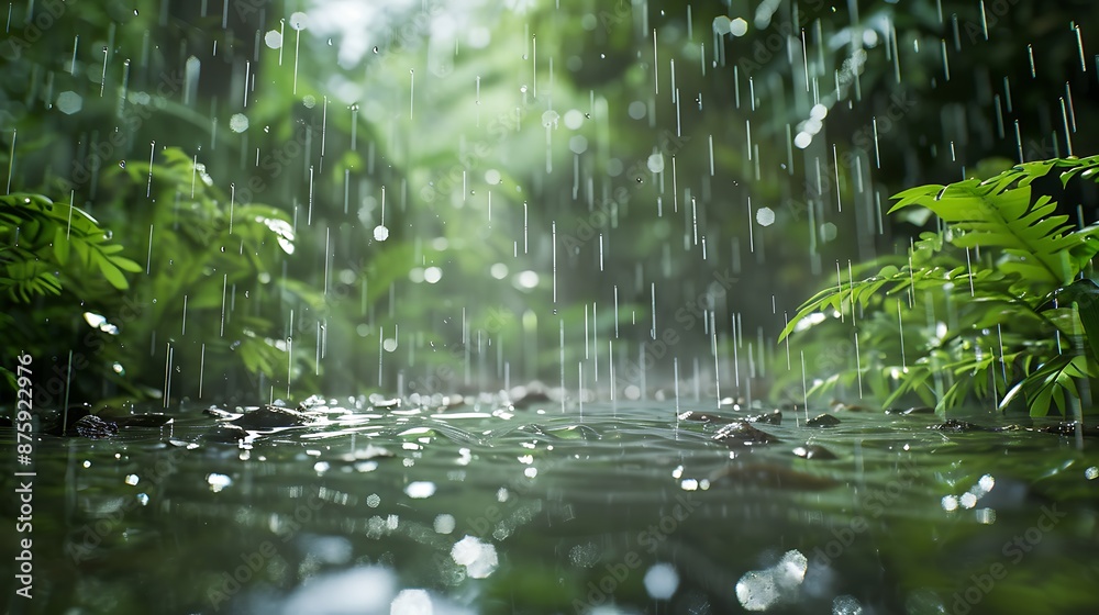 Raindrops that fall to the earth during the wet season very detailed and realistic shape Raindrops that fall to the earth during the wet season very detailed and realistic shape
