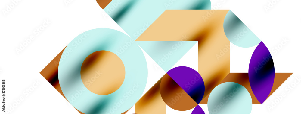 Circle pattern, round elements with lines and arrows composition for wallpaper, banner, background or landing