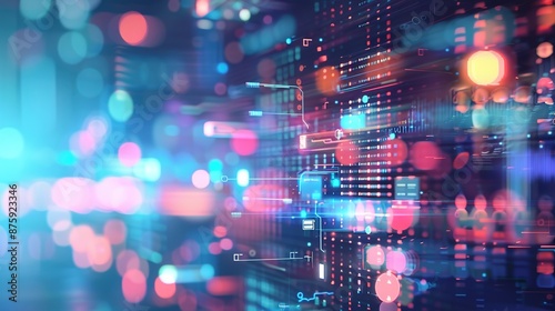 Wallpaper Mural Abstract Soft-focus Background with Blurred Software Icons and Digital Elements for Depth Perception Torontodigital.ca