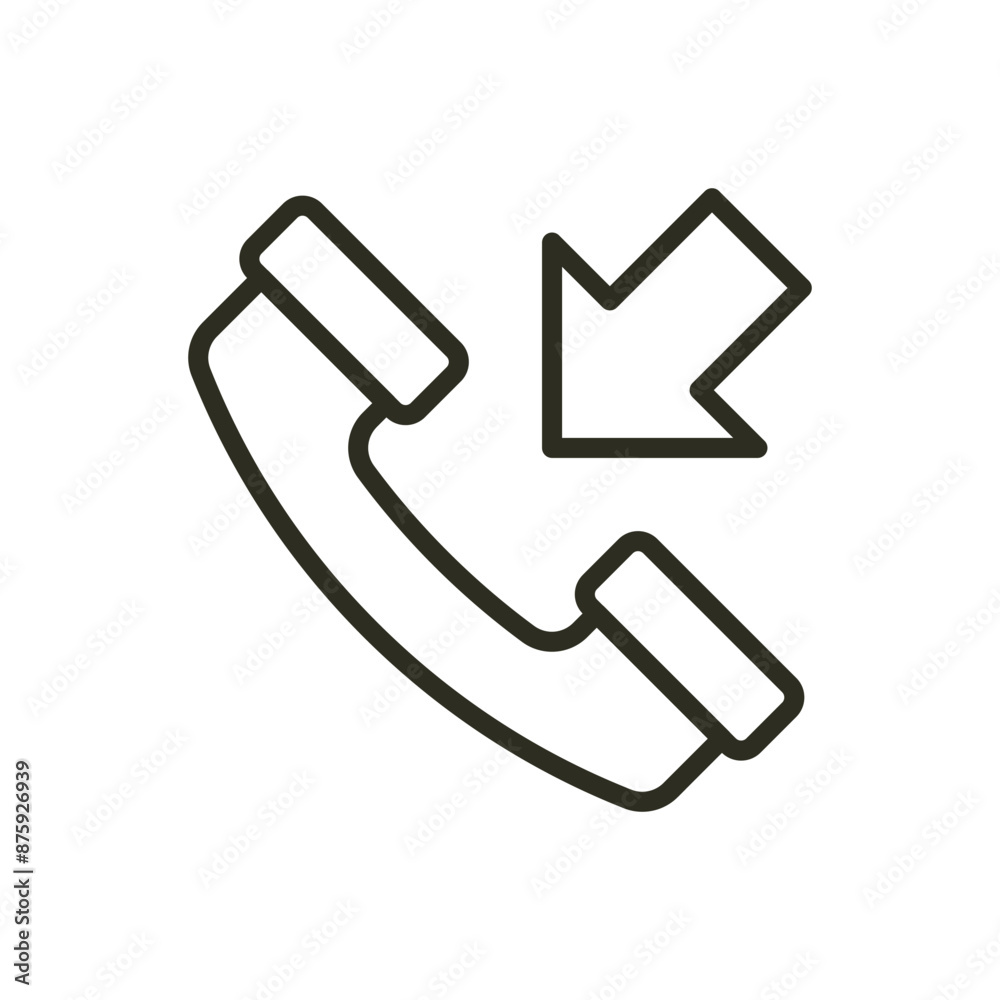 Call outline icon. Office phone call vector icon. Mobile call illustration image Call outline icon. Office phone call vector icon. Mobile call illustration image