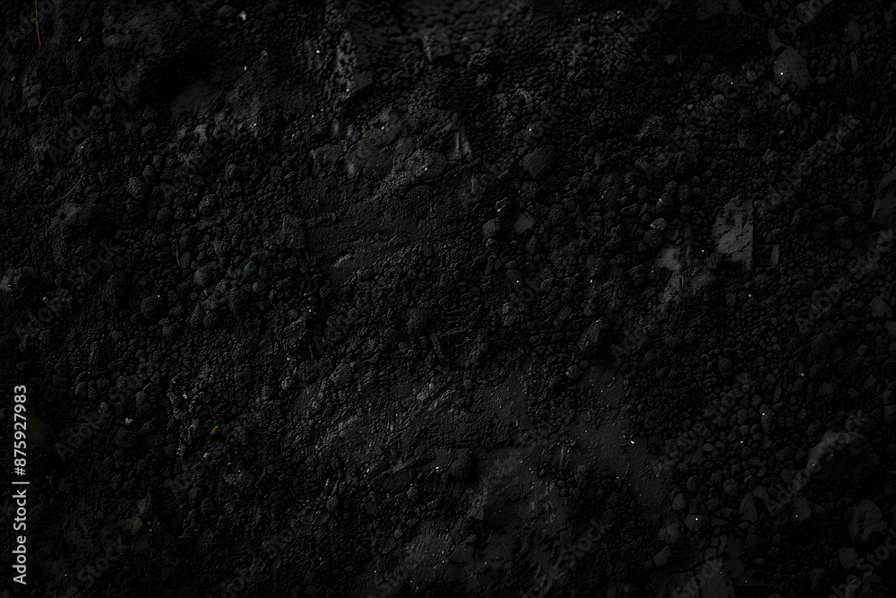Naklejka premium black or dark gray rough soil like texture background