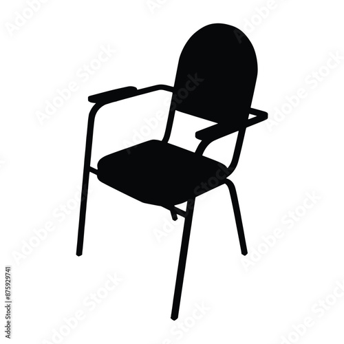 Visitor Office Chair Silhouette Vector Illustration