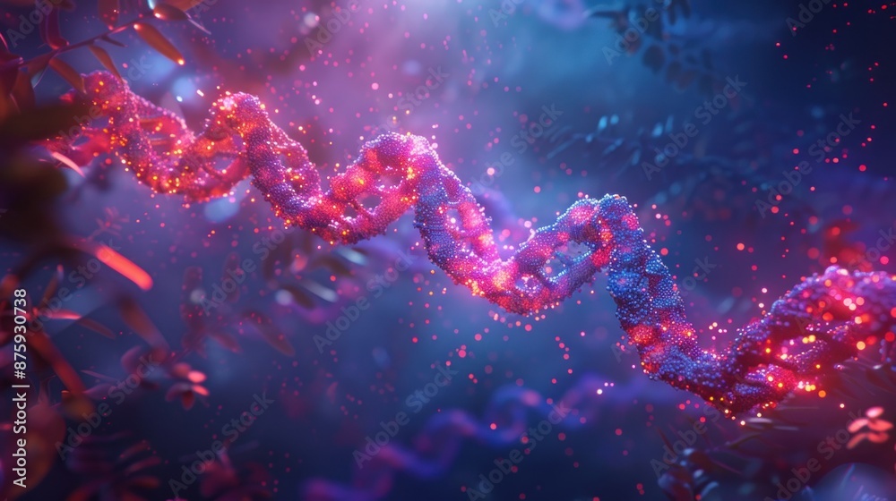 Glowing DNA Strand in a Cosmic Setting Glowing DNA Strand in a Cosmic Setting