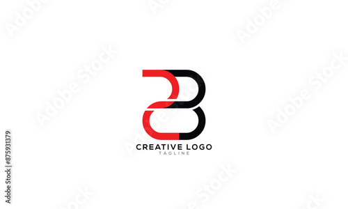 ZB BZ 2B B2 Abstract initial monogram letter alphabet logo design