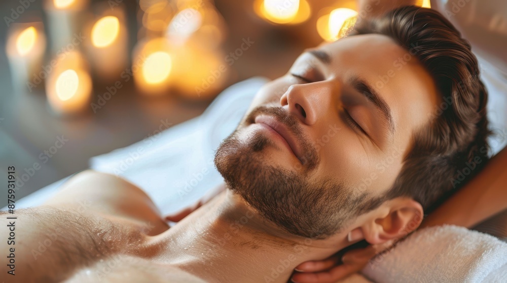 Man getting massage In spa