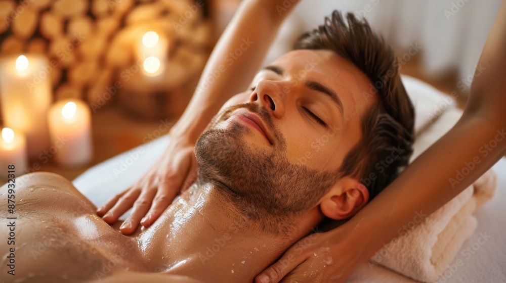 Man getting massage In spa