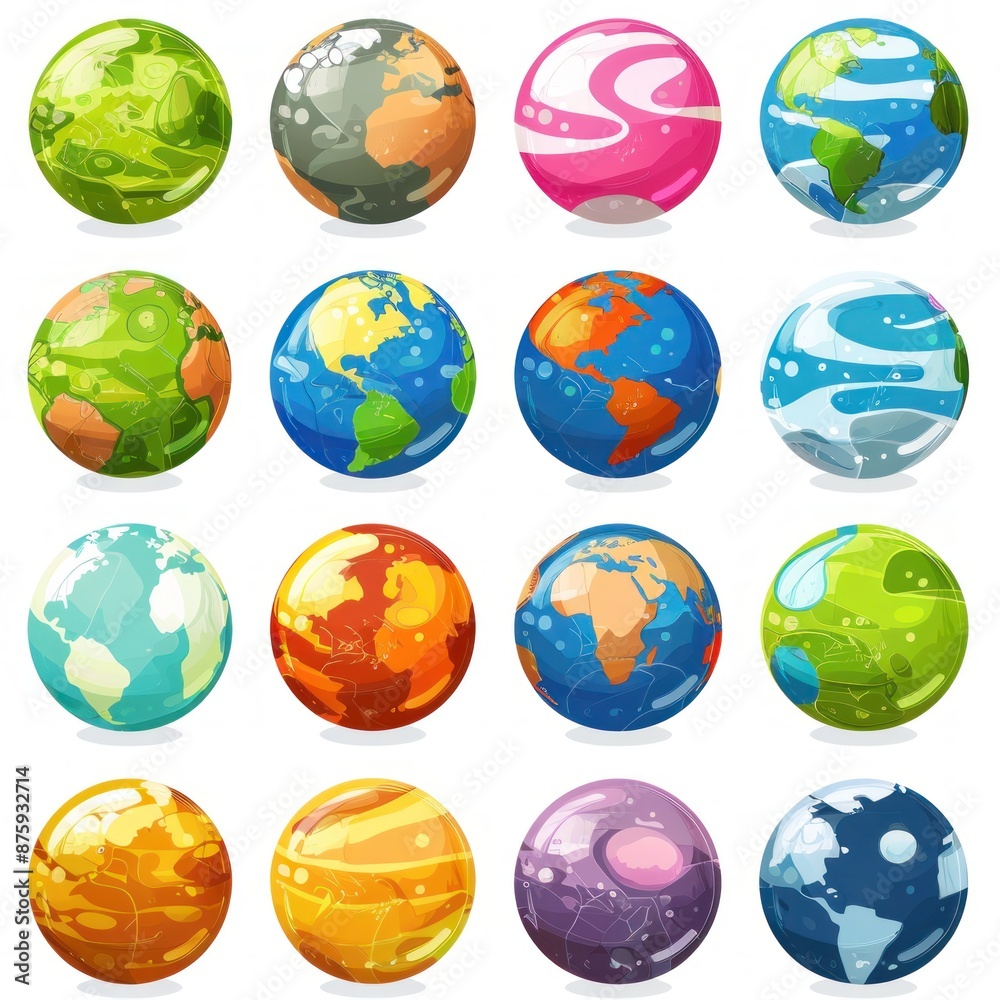 Collection of Cartoon Planets Collection of Cartoon Planets