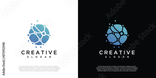 Global technology vector digital logo inspiration.