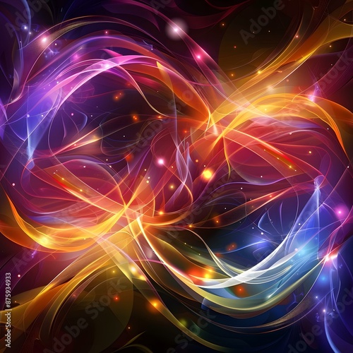 Abstract Colorful Glowing Lines Background