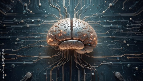 Realistic 3D Fusion of Brain and Computer - Biological Computing - Neuro Processors - AI and AGI photo