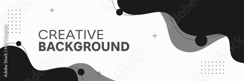 Modern template banner featuring a vibrant gradient color scheme and dynamic liquid shapes. Perfect for web headers, social media graphics, and promotional materials. Sleek and eye-catching design.