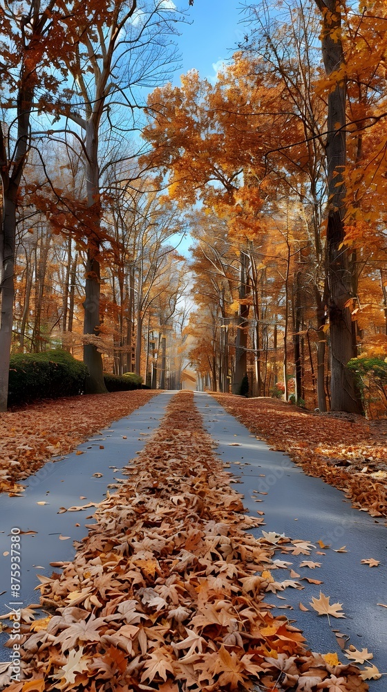 Autumn Road Covered in Leaves Autumn Road Covered in Leaves