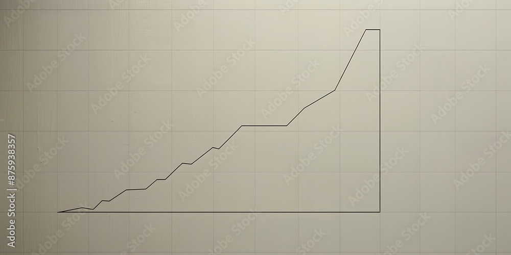 Single line graph ascending on a clean, muted canvas, indicating market trends. Single line graph ascending on a clean, muted canvas, indicating market trends.