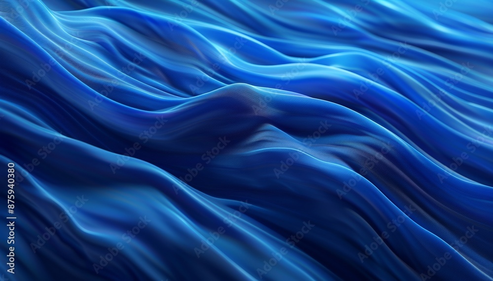 Flowing Abstract Blue Waves Creating Sense of Motion, Depth, Tranquility, Background with Copy Space Flowing Abstract Blue Waves Creating Sense of Motion, Depth, Tranquility, Background with Copy Space