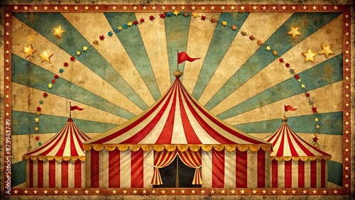 Vintage carnival or circus poster background with a retro fair aesthetic , vintage, carnival, circus, retro photo