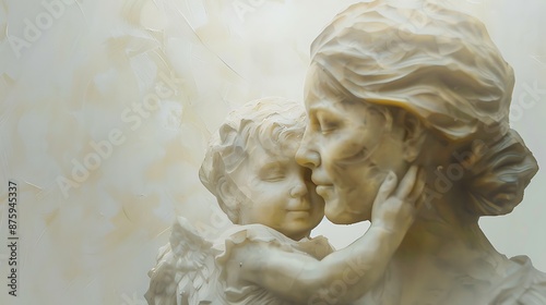 The mother loving relationship with her child very detailed and realistic shape